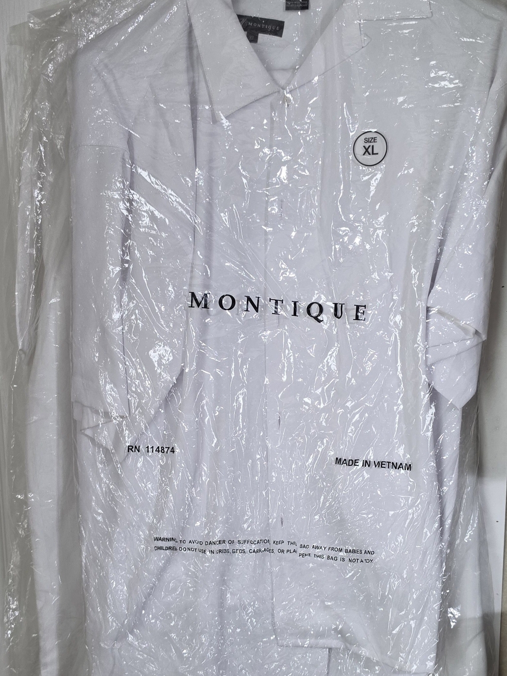 Montique Men's White Short-Sleeve Polo - XL